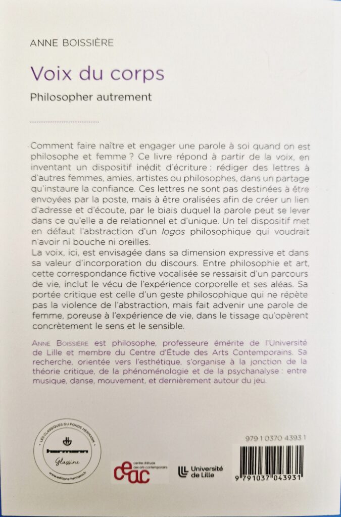 Voix Du Corps 4ème De Couv